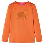 Tricou pentru copii cu mâneci lungi, portocaliu ars, 104 GartenMobel Dekor
