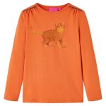Tricou pentru copii cu mâneci lungi, portocaliu ars, 92 GartenMobel Dekor
