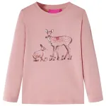 Tricou de copii cu mâneci lungi, roz, 104 GartenMobel Dekor