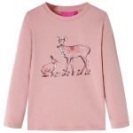 Tricou de copii cu mâneci lungi, roz, 128 GartenMobel Dekor