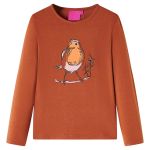 Tricou pentru copii cu mâneci lungi, coniac, 140 GartenMobel Dekor