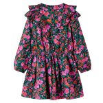 Rochie copii cu mâneci lungi, roz aprins, 116 GartenMobel Dekor