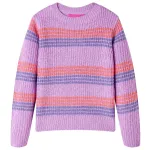 Pulover pentru copii tricotat, dungi liliac și roz, 116 GartenMobel Dekor