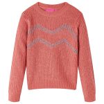 Pulover pentru copii tricotat, roz mediu, 128 GartenMobel Dekor