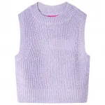 Vestă pulover pentru copii tricotată, liliac deschis, 92 GartenMobel Dekor