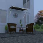 Copertină retractabilă cu LED, antracit, 250 x 150 cm GartenMobel Dekor