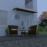 Copertină retractabilă cu LED, antracit, 350 x 150 cm GartenMobel Dekor