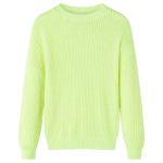 Pulover tricotat pentru copii, galben neon, 128 GartenMobel Dekor