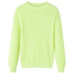 Pulover tricotat pentru copii, galben neon, 140 GartenMobel Dekor