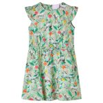 Rochie copii cu mâneci largi kaki deschis 128 GartenMobel Dekor