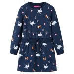 Rochie pentru copii cu mâneci lungi, bleumarin, 128 GartenMobel Dekor