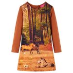 Rochie pentru copii cu mâneci lungi, coniac, 92 GartenMobel Dekor