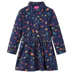 Rochie cu mâneci lungi pentru copii, bleumarin, 92 GartenMobel Dekor