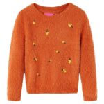 Pulover tricotat pentru copii, portocaliu ars, 92 GartenMobel Dekor