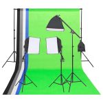 Kit de iluminat pentru studio foto cu fundaluri și reflector GartenMobel Dekor