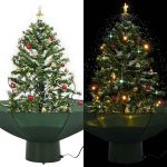 Brad de Crăciun cu ninsoare și bază umbrelă, verde, 75 cm GartenMobel Dekor