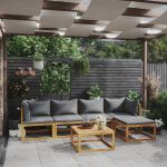 Set mobilier grădină cu perne, 6 piese, lemn masiv acacia GartenMobel Dekor