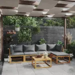 Set mobilier grădină cu perne, 6 piese, lemn masiv acacia GartenMobel Dekor