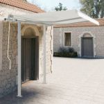 Set stâlp pentru copertină, alb, 300x245 cm, fier  GartenMobel Dekor