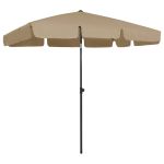 Umbrelă de soare de plajă, taupe, 200x125 cm GartenMobel Dekor