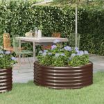 Jardinieră grădină maro 100x100x36 cm oțel vopsit electrostatic GartenMobel Dekor