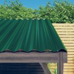 Panouri de acoperiș 12 buc. oțel vopsit verde 80x36 cm GartenMobel Dekor