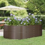 Strat înălțat grădină maro, oțel vopsit electrostatic GartenMobel Dekor