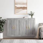 Dulapuri montate pe perete, 2 buc, gri Sonoma, lemn prelucrat GartenMobel Dekor