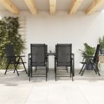 Set mobilier pentru grădină, 7 piese, negru, aluminiu GartenMobel Dekor