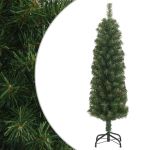 Pom de Crăciun artificial subțire cu suport verde 150 cm PVC GartenMobel Dekor