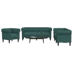 Set canapele, 3 piese, verde închis, material textil GartenMobel Dekor