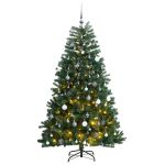 Brad Crăciun artificial articulat cu 300 LED-uri/globuri 210 cm GartenMobel Dekor