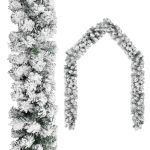 Ghirlandă de Crăciun cu zăpadă, verde, 20 m, PVC GartenMobel Dekor