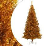 Pom de Crăciun artificial cu suport, auriu, 180 cm, PET GartenMobel Dekor
