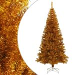 Pom de Crăciun artificial cu suport, auriu, 210 cm, PET GartenMobel Dekor