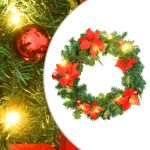 Coroniță de Crăciun cu becuri LED, verde, 60 cm, PVC GartenMobel Dekor