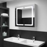 Dulap de baie cu oglindă și LED, 80x12,2x68 cm GartenMobel Dekor