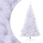 Brad de Crăciun artificial jumătate, suport, alb, 240 cm, PVC GartenMobel Dekor
