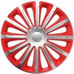 Set capace roti auto Cridem Trend 4buc - Argintiu/Rosu - 14'' Garage AutoRide