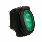 Intrerupator basculant impermeabil Micro 12V/24V - 10A lumina LED - Verde Garage AutoRide