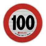 Autocolant limitator viteza reflectorizant conform standardelor europene clasa 2 Ø20cm 100km/h Garage AutoRide
