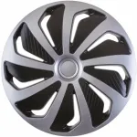 Set capace roti auto Cridem Wind 4buc - Argintiu/Negru - 15'' Garage AutoRide