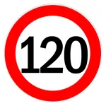 Autocolant limitator viteza 120km/h - Ø13cm Garage AutoRide