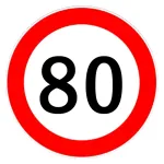 Autocolant limitator viteza 80km/h - Ø13cm Garage AutoRide