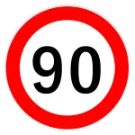 Autocolant limitator viteza 90km/h - Ø13cm Garage AutoRide