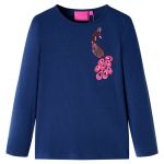 Tricou pentru copii cu mâneci lungi, bleumarin, 104 GartenMobel Dekor