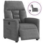 Fotoliu rabatabil electric, gri deschis, microfibră GartenMobel Dekor