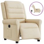 Fotoliu rabatabil electric, crem, material textil GartenMobel Dekor