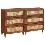 Set de bufet 2 pcs Maro 60 x 33.5 x 75 cm Lemn masiv de mango GartenMobel Dekor