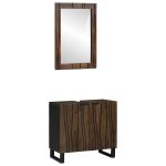 Set de mobilier pentru baie cu raft 2 pcs Culoare Nuc Standard GartenMobel Dekor